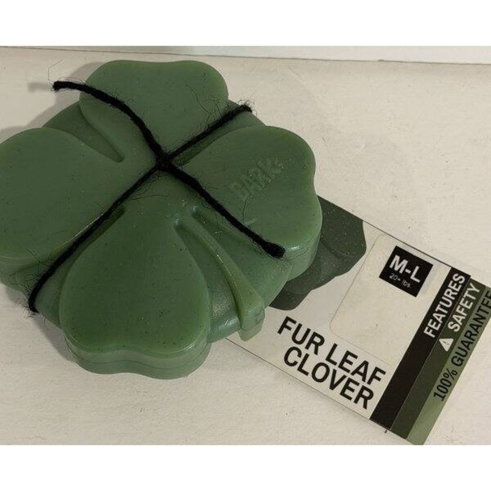 Bark Box Fur Leaf Clover Super Chewer Dog Toy New Size M L 20+ lbs